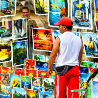 Cuban ”russian“ painting vendor