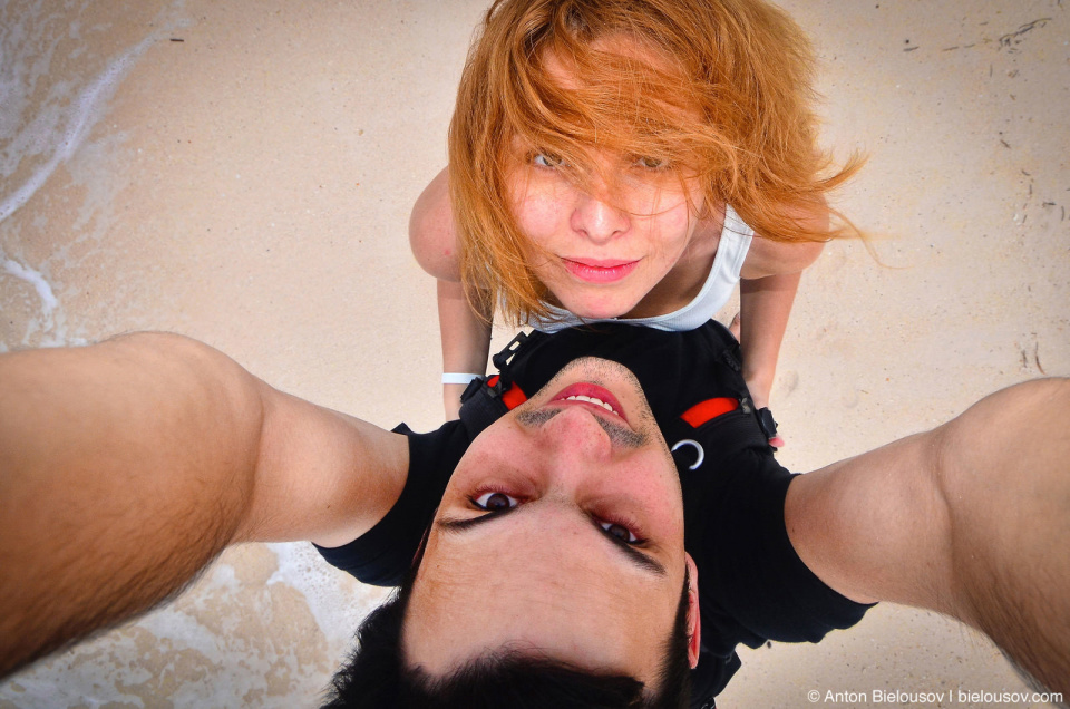 Viki and Me on a cuban beach
