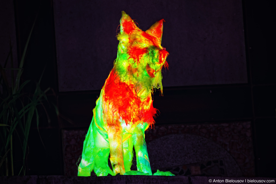 Nuit Blanche: Bloody Wolves Pack sculpture installation