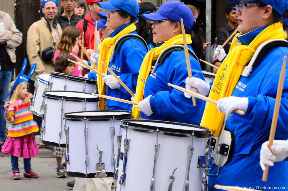 Chinese marching band at easter parade in Toronto Chinese marching band at easter parade in Toronto