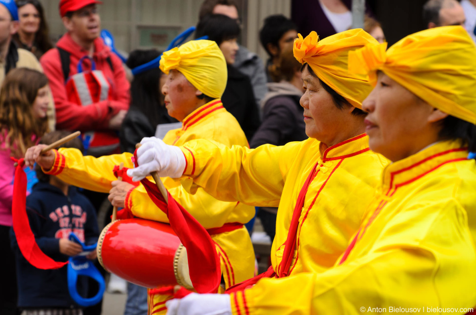 Сhinese band at Easter parade in Toronto Сhinese band at Easter parade in Toronto